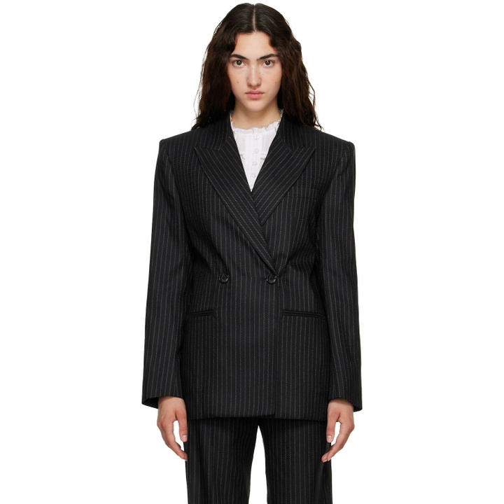 Photo: Isabel Marant Black Ranya Stripe Wool Blazer