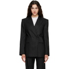Isabel Marant Black Ranya Stripe Wool Blazer