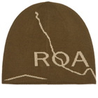 ROA Men's Logo Beanie in Dark Olive 