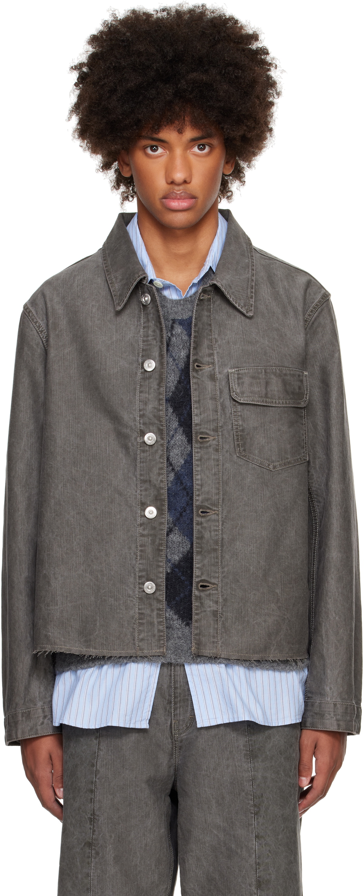 OUR LEGACY Gray Cut Rebirth Denim Jacket Our Legacy