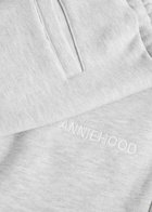 Annie Hood Logo Cotton Sweatpants Grey