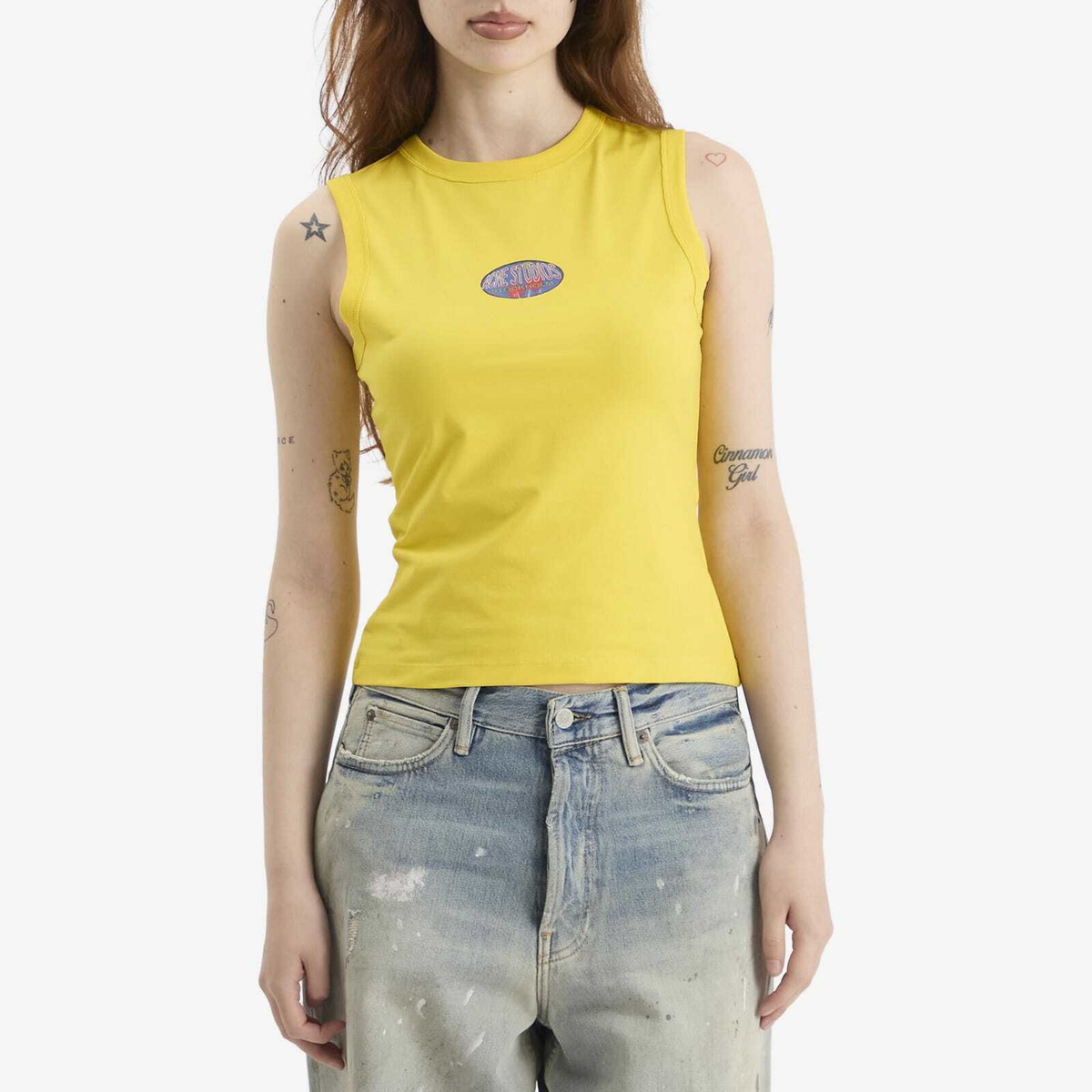 Acne Studios Women's Sleeveless T-Shirt in Bright Yellow
