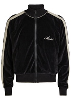 Amiri Amiri Bones Appliquéd Velour Track Jacket Black