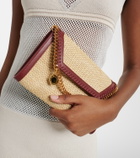 Stella McCartney Falabella raffia-effect wallet on chain