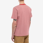 Armor-Lux Men's 79643 Fine Stripe T-Shirt in Cranberry/Milk