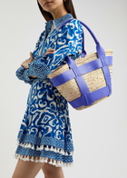 Demellier Santorini Leather and Raffia Basket bag - Blue - One Size