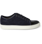 Lanvin - Cap-Toe Suede and Patent-Leather Sneakers - Men - Midnight blue