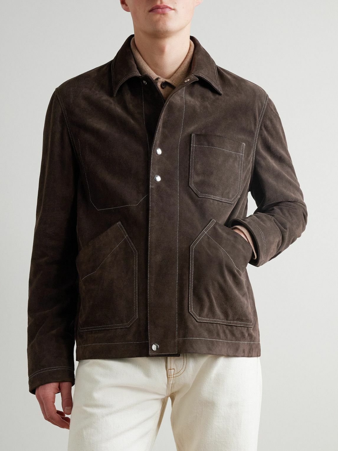 Mr P. - Crosta Suede Chore Jacket - Brown