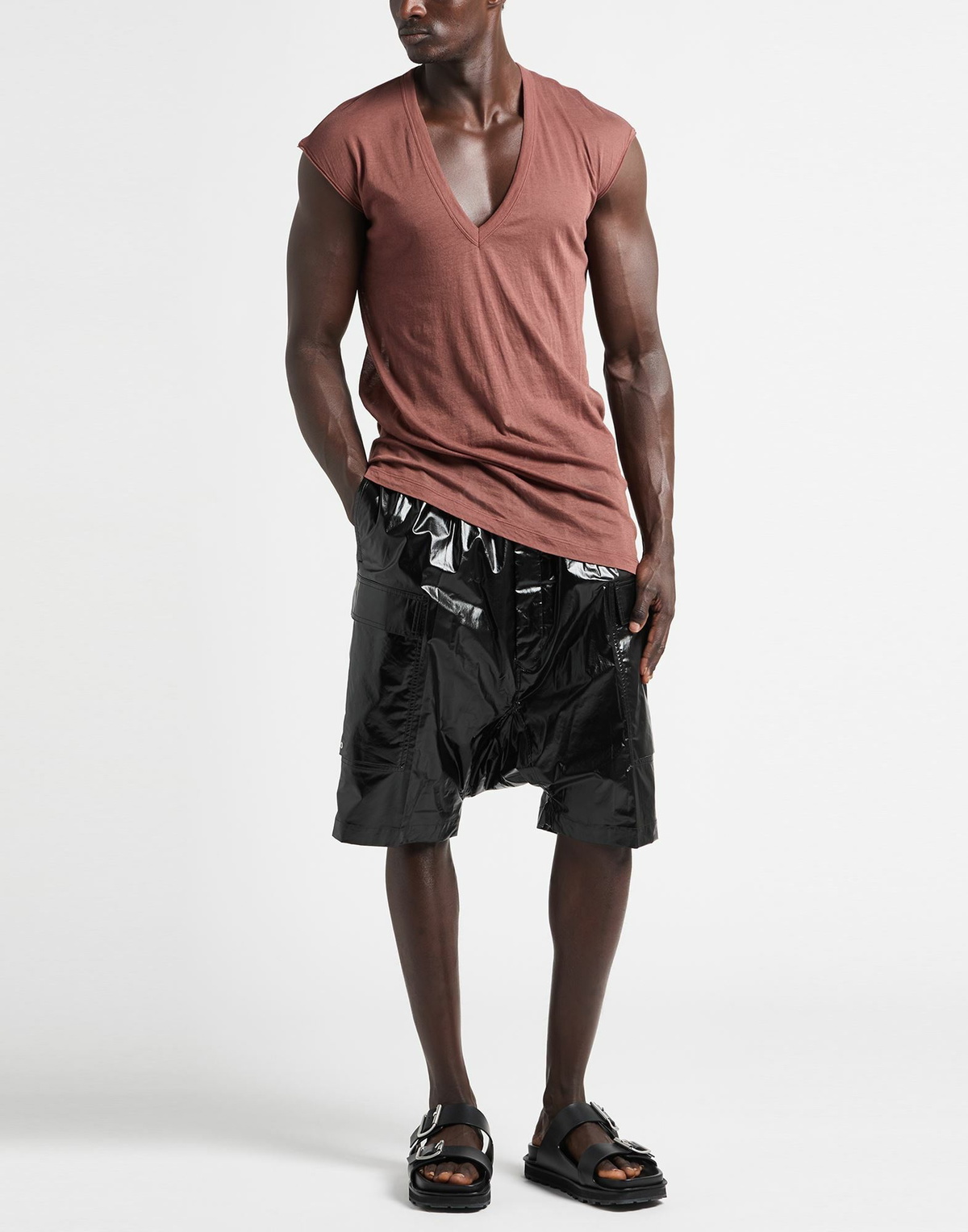 Rick Owens Mens T-shirt Chocolate in Brown