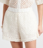 SIR Crochet high-rise cotton shorts