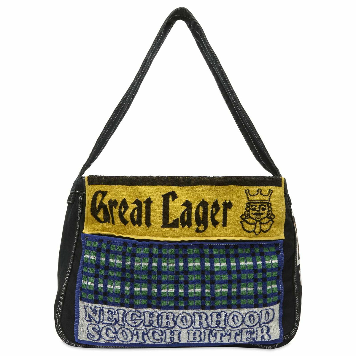 バッグ NEIGHBORHOOD NEWSPAPER BAG MOD Neighborhood Men's Mod Newspaper Bag in Black Neighborhood