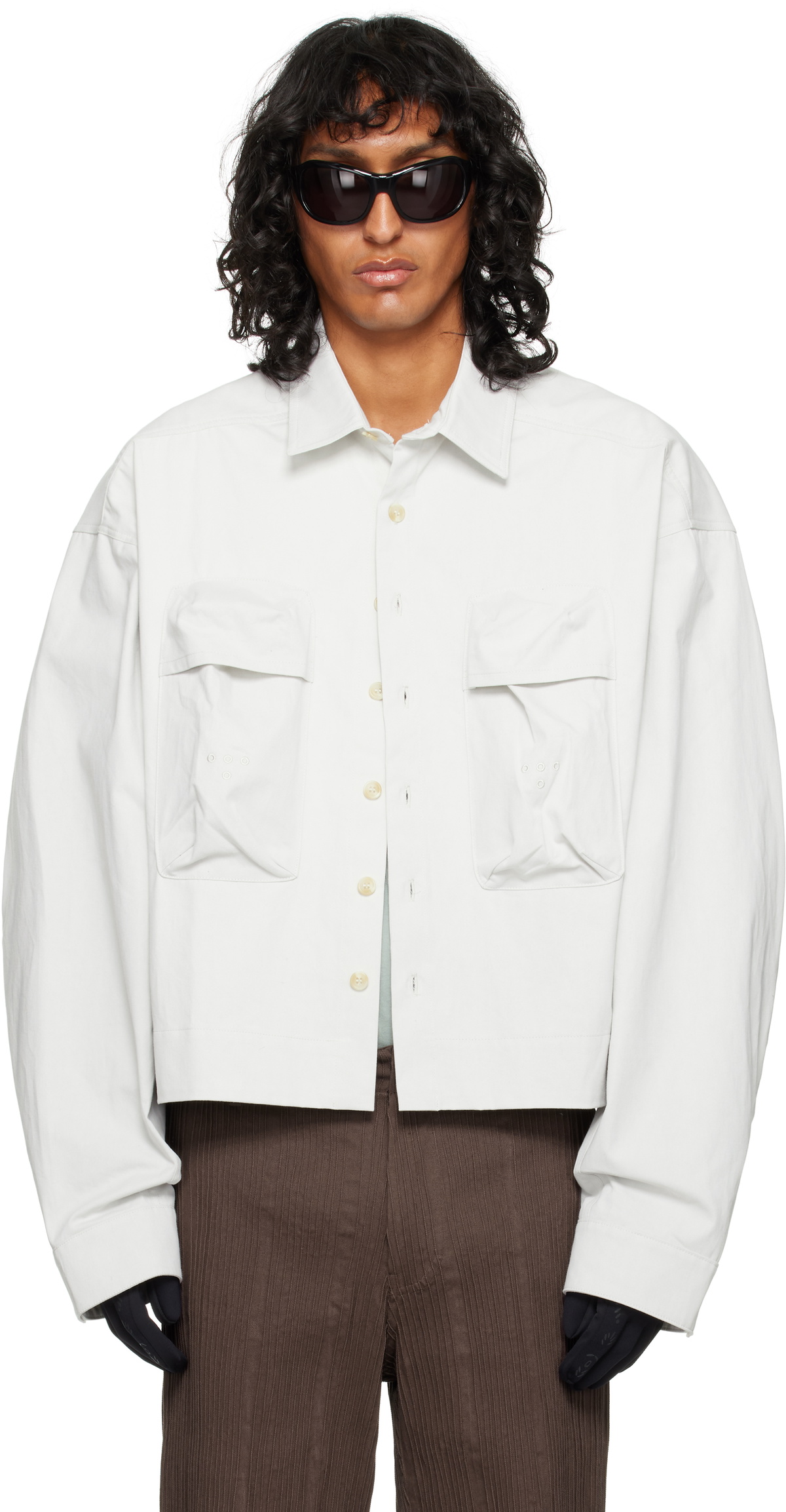 Tondolo Gray Embroidery Overshirt