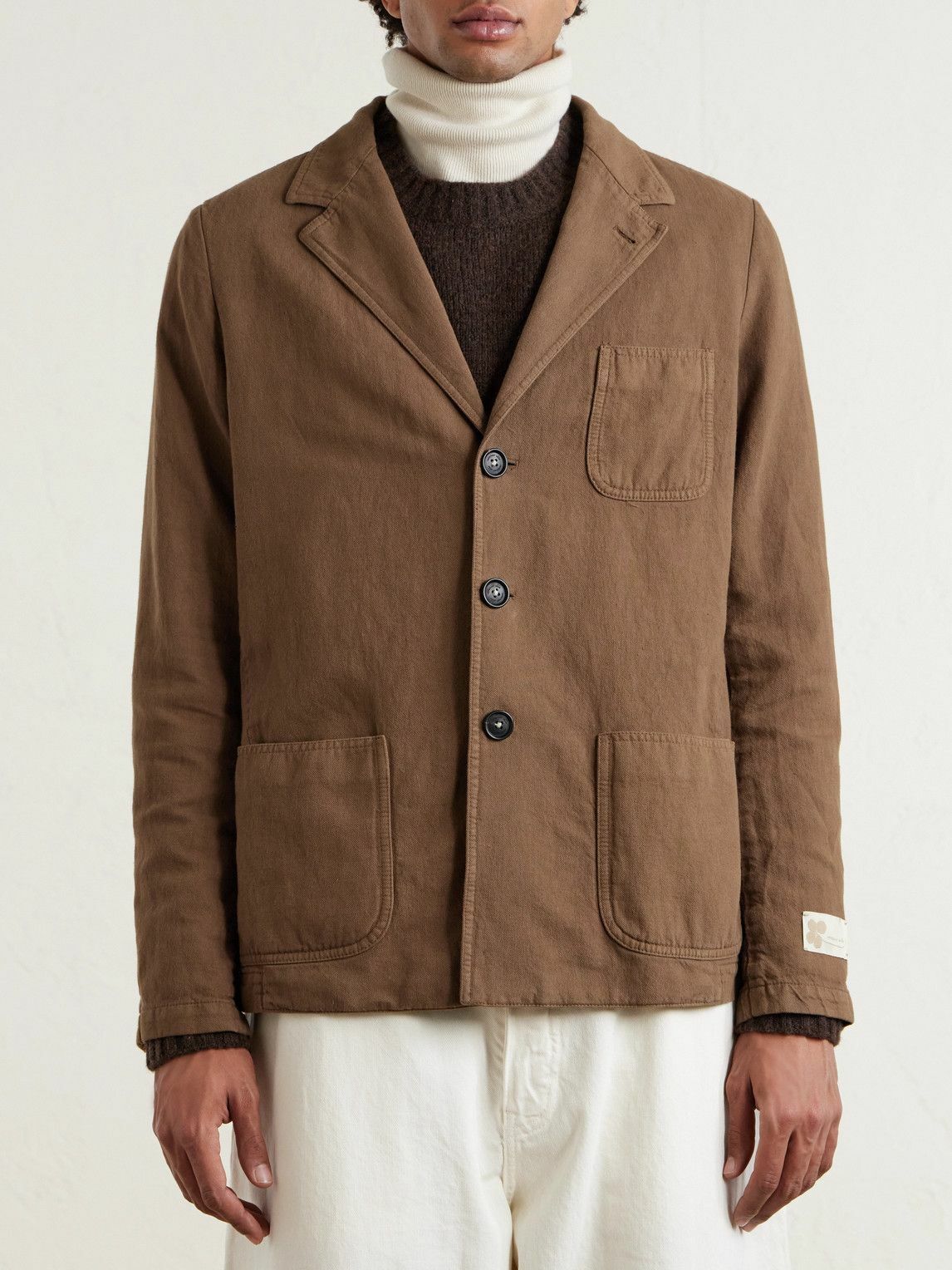 Massimo Alba - Baglietto Cotton and Linen-Blend Blazer - Brown