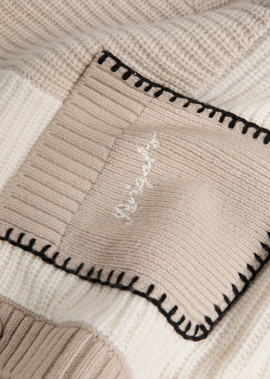 Axel Arigato Franco Colour-block Wool-blend Cardigan Beige
