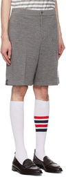 Thom Browne Gray Zip-Fly Shorts