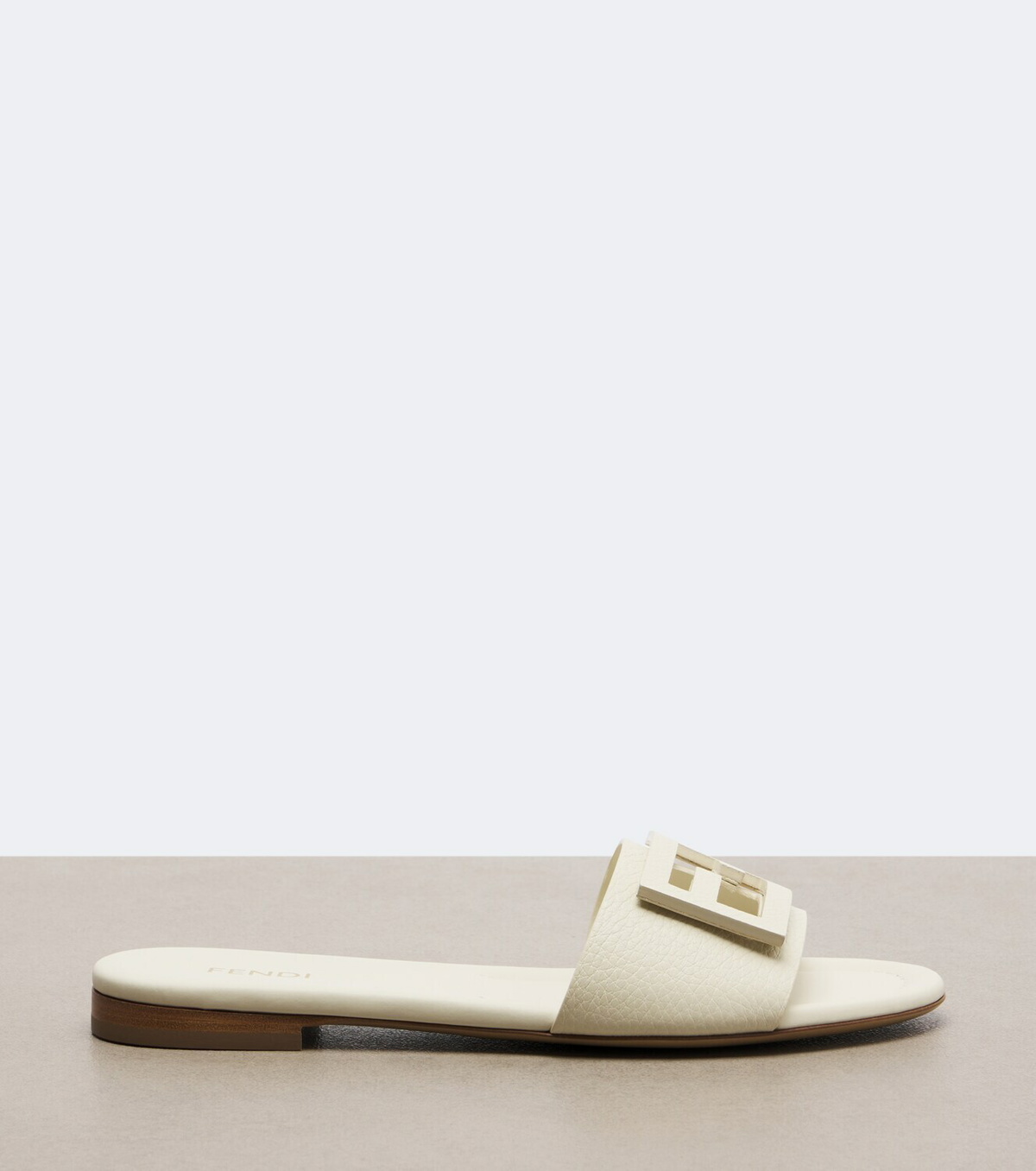 Fendi FF leather slides