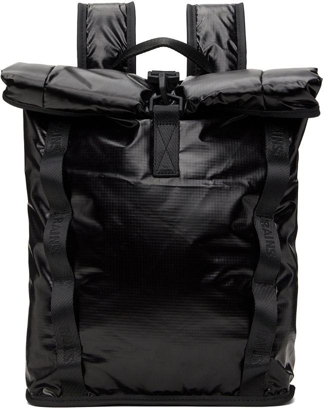 Photo: RAINS Black Sibu Rolltop Rucksack Mini Backpack