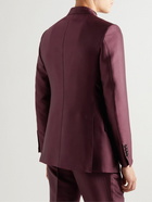 TOM FORD - Shelton Slim-Fit Wool and Silk-Blend Twill Tuxedo Jacket - Burgundy