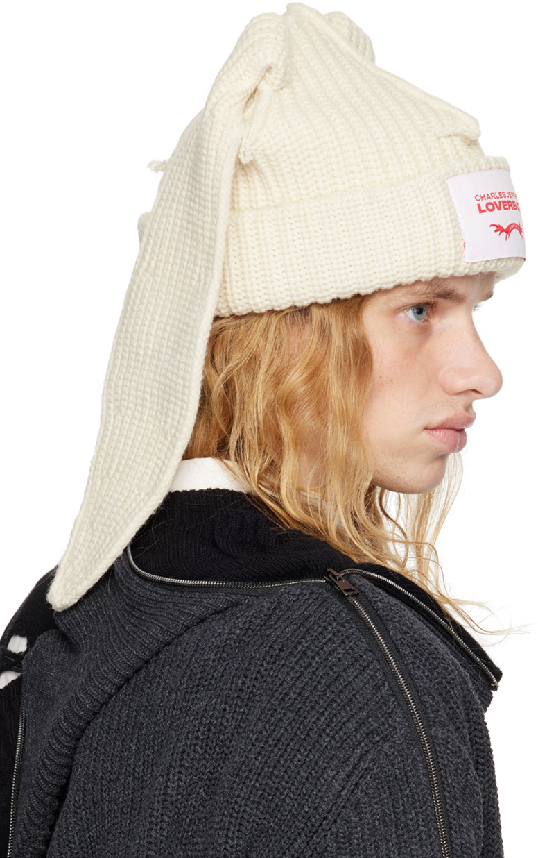 【￼￼新品】￼charles jeffrey loverboy ビーニー 白￼ CHUNKY RABBIT BEANIE in ECRU