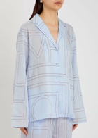 Toteme Logo-monogrammed Cotton-blend Pyjama Shirt Light Blue