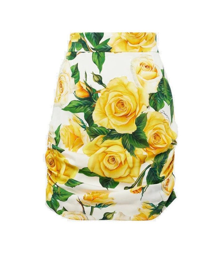 Photo: Dolce&Gabbana Floral silk-blend miniskirt
