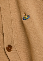 Vivienne Westwood Alex Logo Wool and Cashmere-blend Cardigan Camel