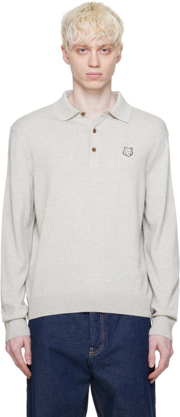 Photo: Maison Kitsuné Gray Bold Fox Head Polo