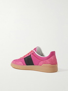 Valentino Garavani - Upvillage Rubber-Trimmed Nylon, Suede and Leather Sneakers - Pink