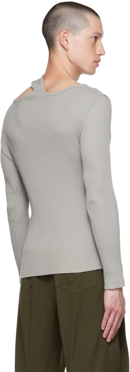 Y/Project Gray Double Collar Long Sleeve T-Shirt Y/Project