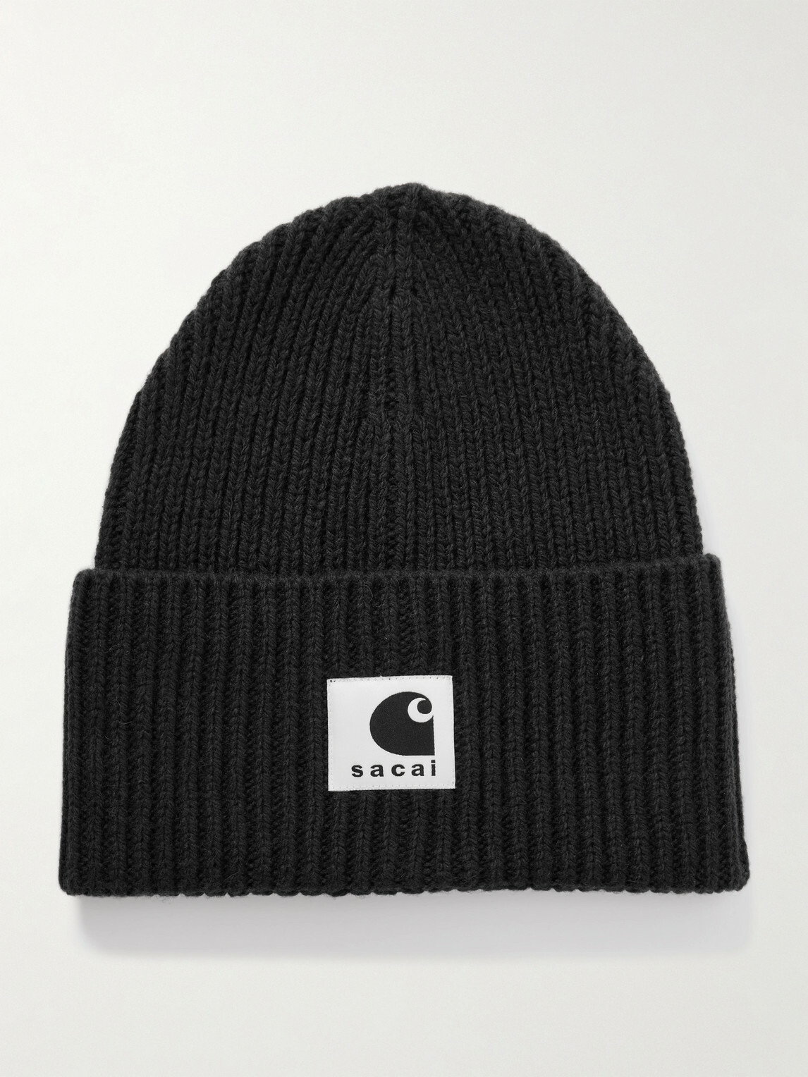 Sacai - Carhartt WIP Logo-Appliquéd Ribbed Wool-Blend Beanie