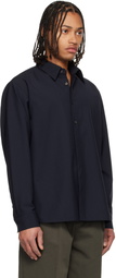 LE17SEPTEMBRE Navy Classic Wool-Blend Shirt
