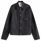 Jil Sander Men's Raw Denim Jacket in Magnet