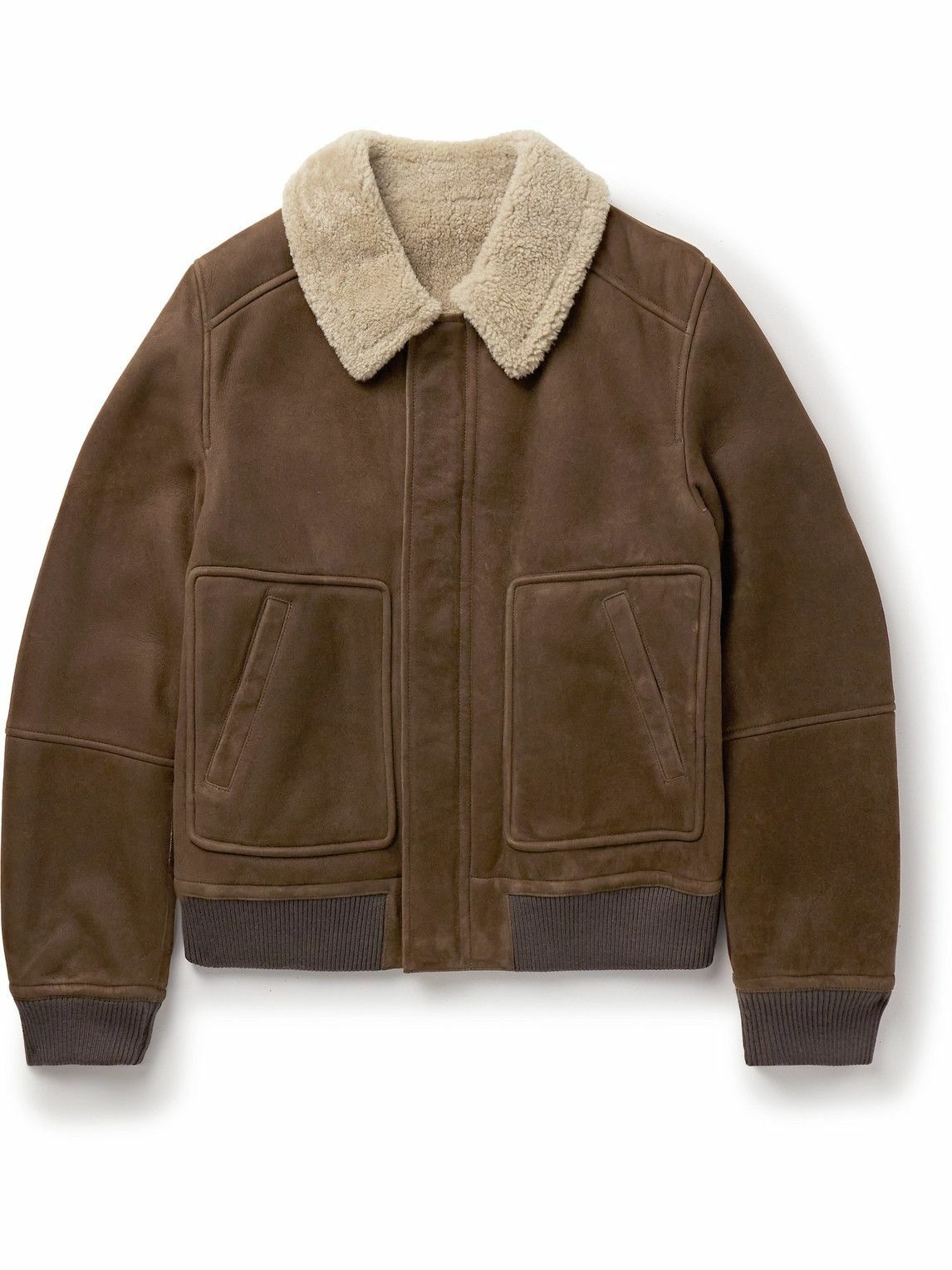 Photo: Yves Salomon - Shearling-Lined Suede Jacket - Brown