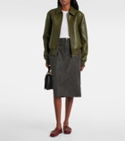Gucci GG embossed leather bomber jacket