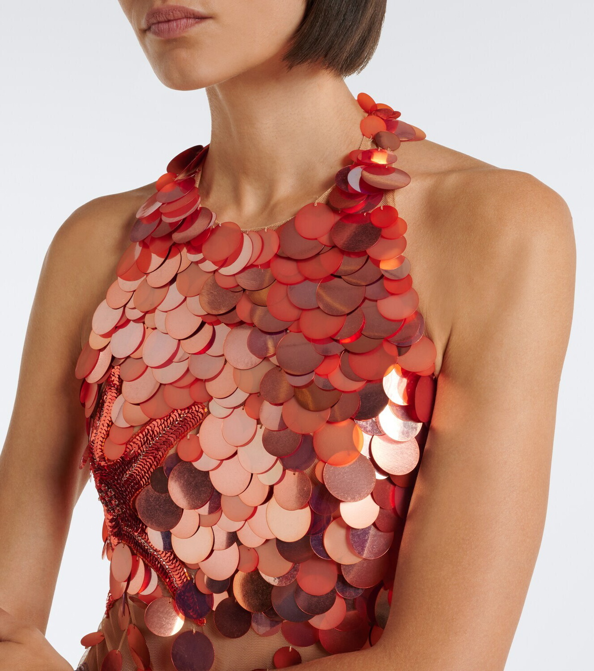Retrofête Dorothy embellished halterneck minidress