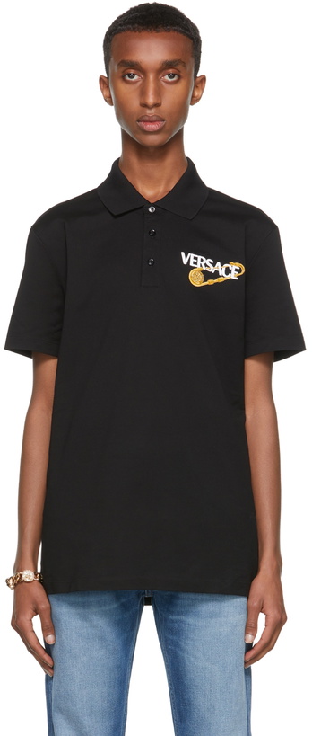 Photo: Versace Black Pin Logo Polo