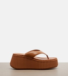 Chloé Nama leather platform thong sandals