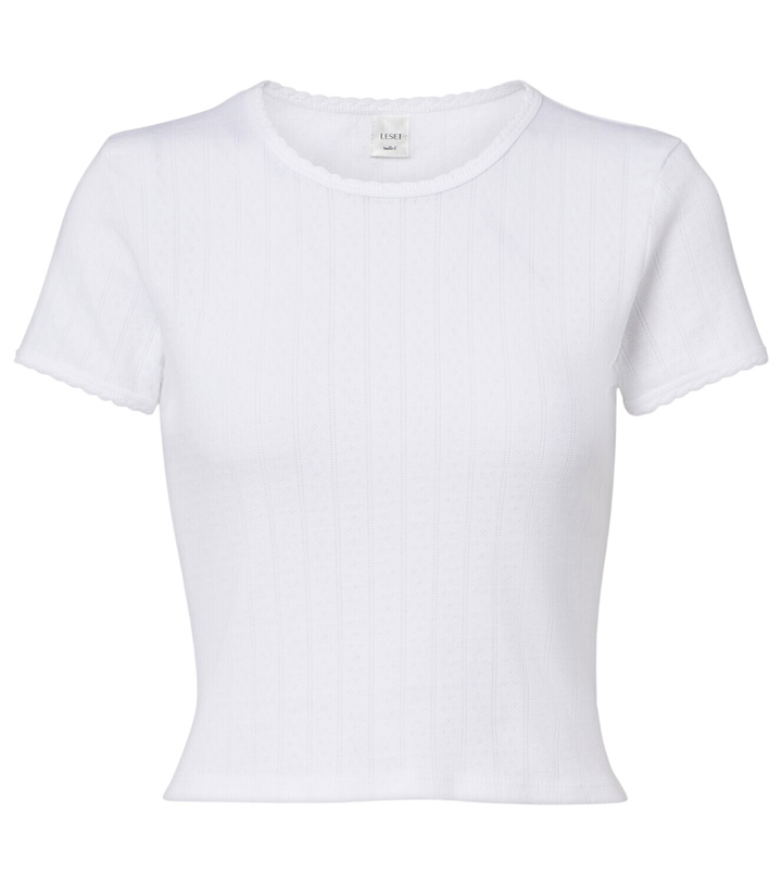 Photo: Leset Pointelle cotton crop top