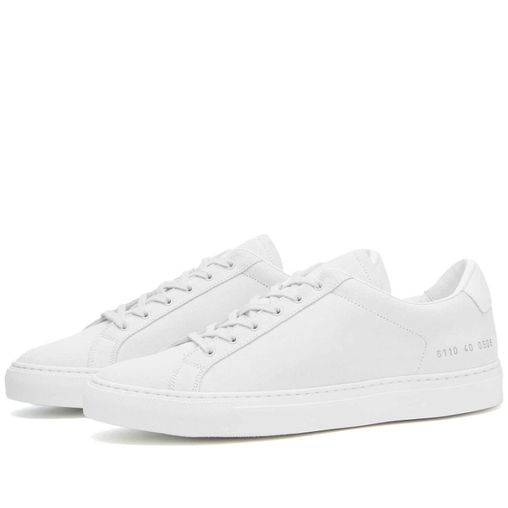 Photo: Woman by Common Projects Women's Retro Low Suede Sneakers in White