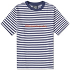 Billionaire Boys Club Men's Serif Logo Stripe T-Shirt in Navy Stripe