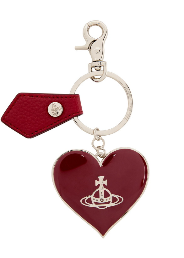 Photo: Vivienne Westwood Mirror Heart Silver-plated Keyring - Red - One Size