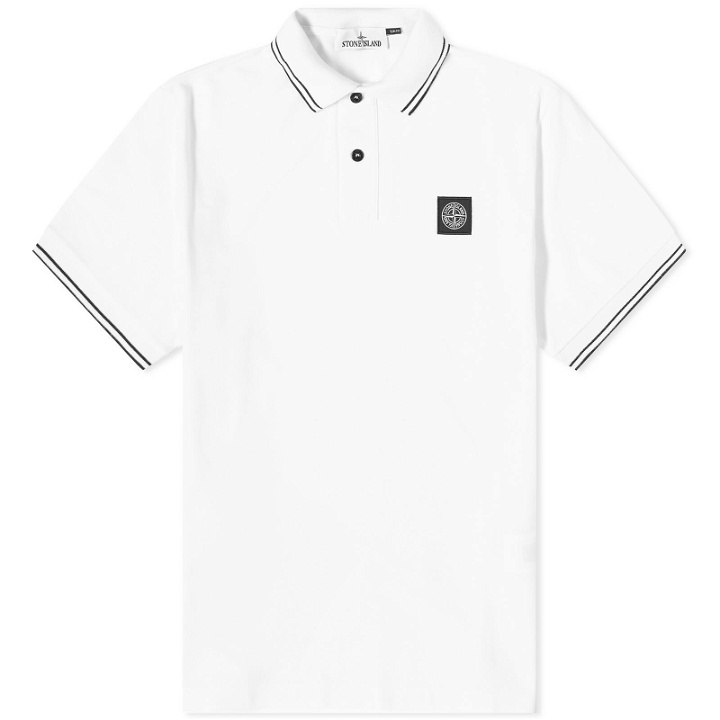 Photo: Stone Island Men's Patch Polo Shirt in White
