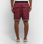 Rhude - Checked Cotton Drawstring Shorts - Men - Red