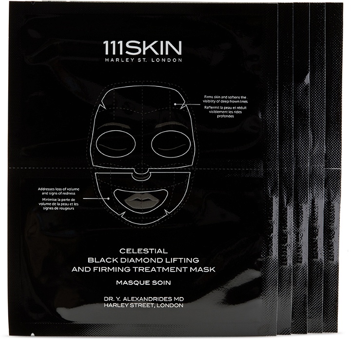 Photo: 111 Skin Five-Pack Celestial Black Diamond Lifting And Firming Treatment Masks – Fragrance-Free, 155 mL