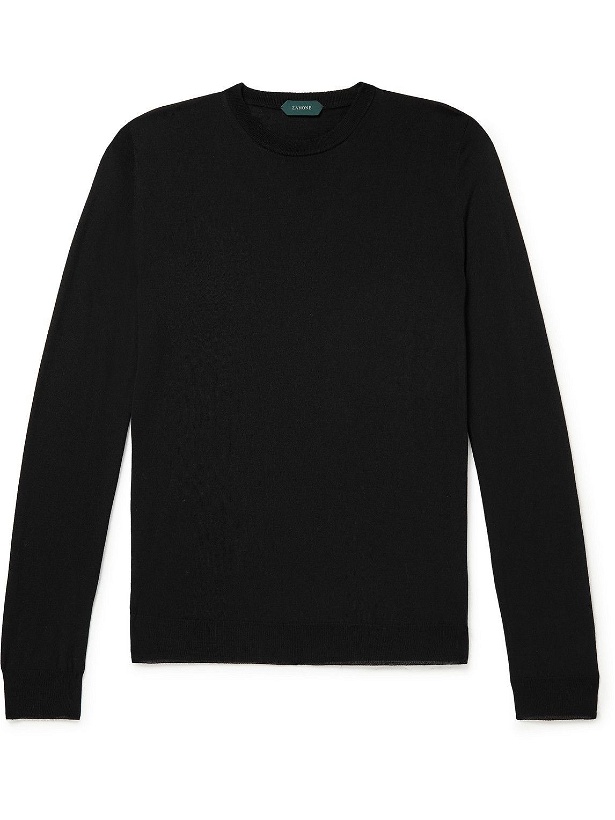 Photo: Incotex - Flexwool Virgin Wool-Blend Sweater - Black