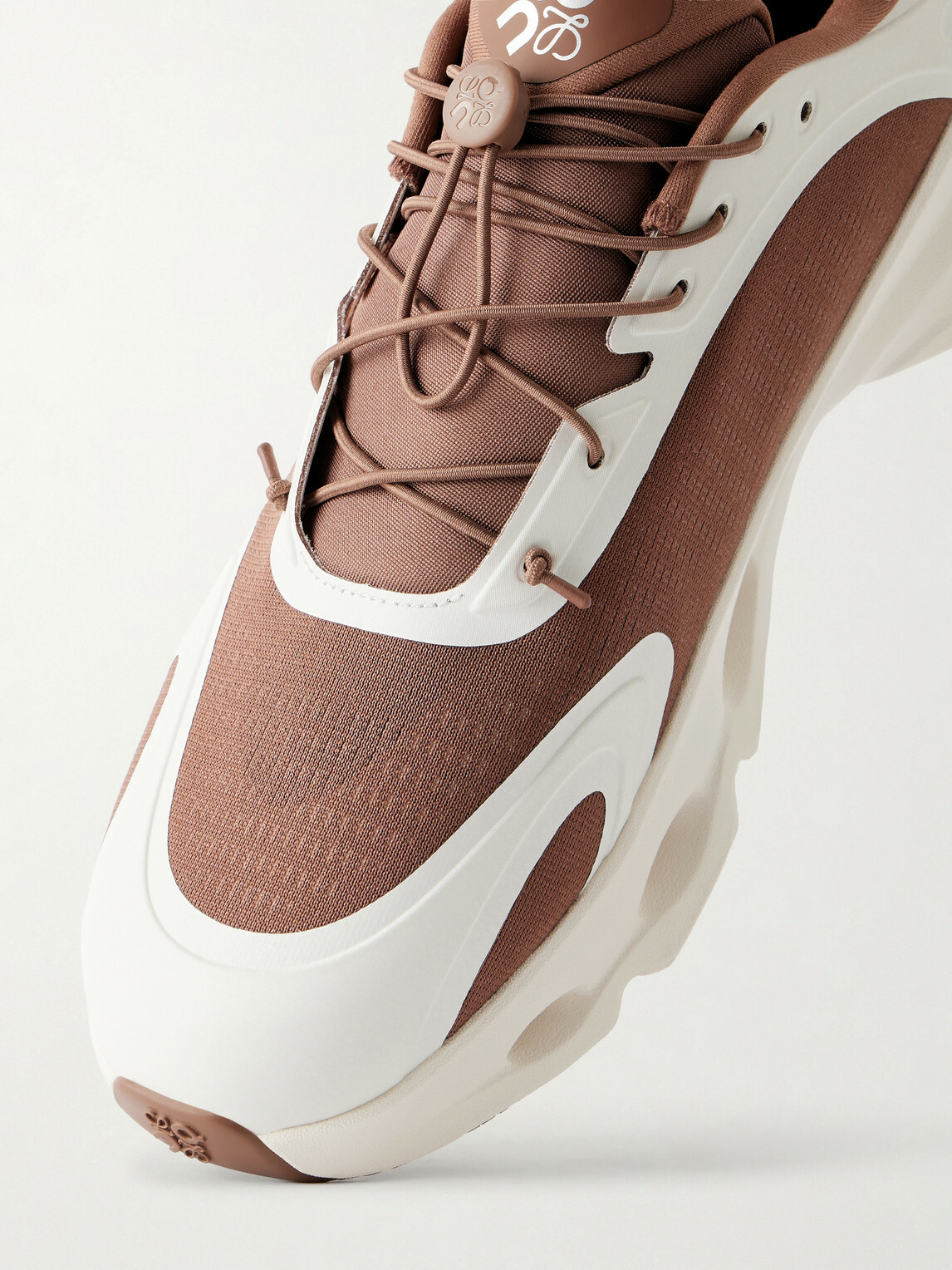 LOEWE - On Cloudsolo Rubber-Trimmed Mesh Sneakers - Brown