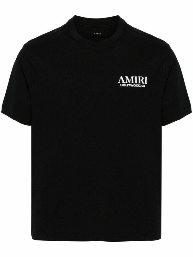 Photo: AMIRI Black Logo-Print Cotton T-Shirt