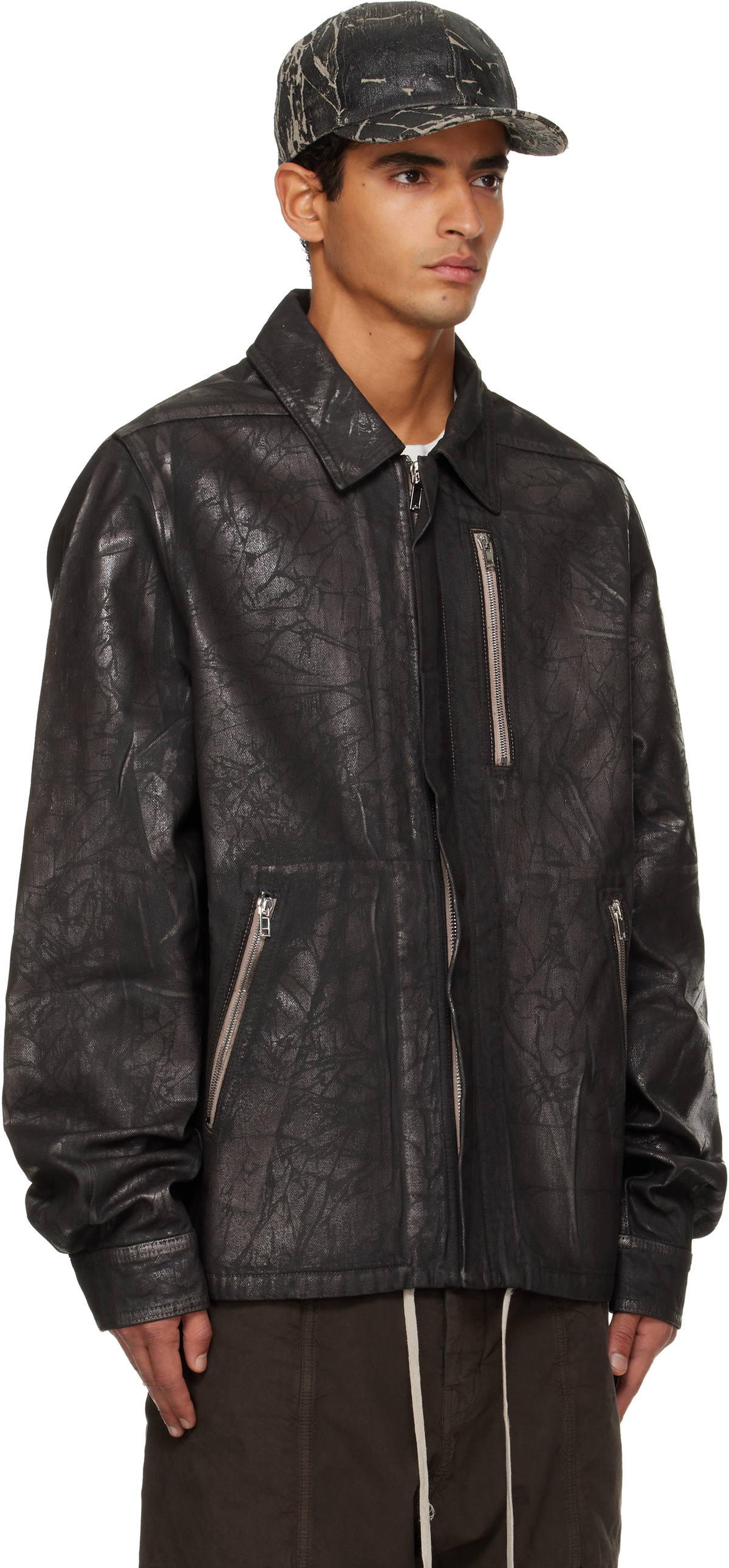 Rick Owens DRKSHDW Black Concealed Zipfront Denim Jacket