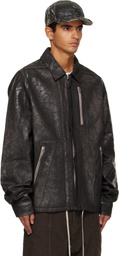 Rick Owens DRKSHDW Black Concealed Zipfront Denim Jacket