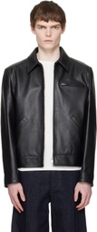 Jil Sander Black Blouson Leather Jacket